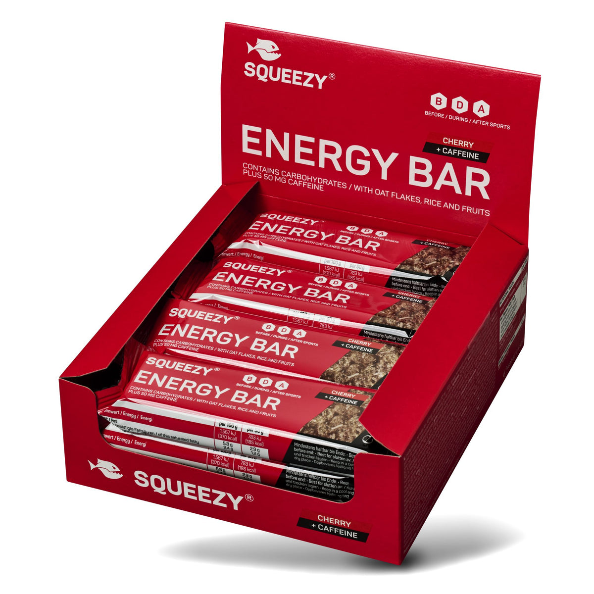 SQUEEZY ENERGY SUPER BAR κεράσι+καφεΐνη 50g