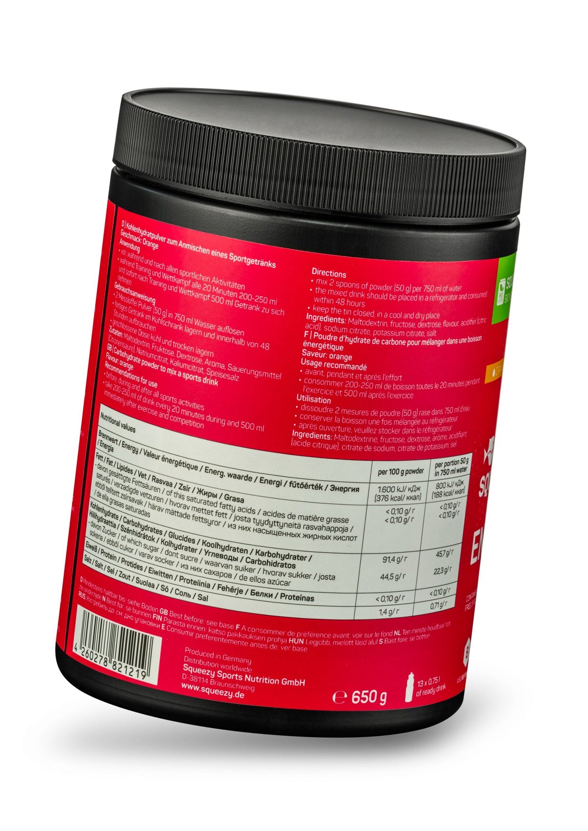 SQUEEZY ENERGY DRINK ΠΟΡΤΟΚΑΛΙ 2kg