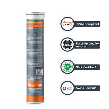 Tube with certification logos on a white background